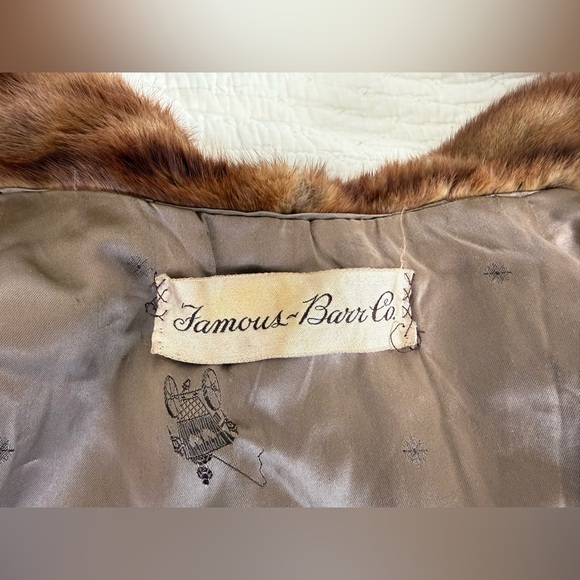Vintage Famous Barr Co Mink Stole Shawl - Picture 3 of 5